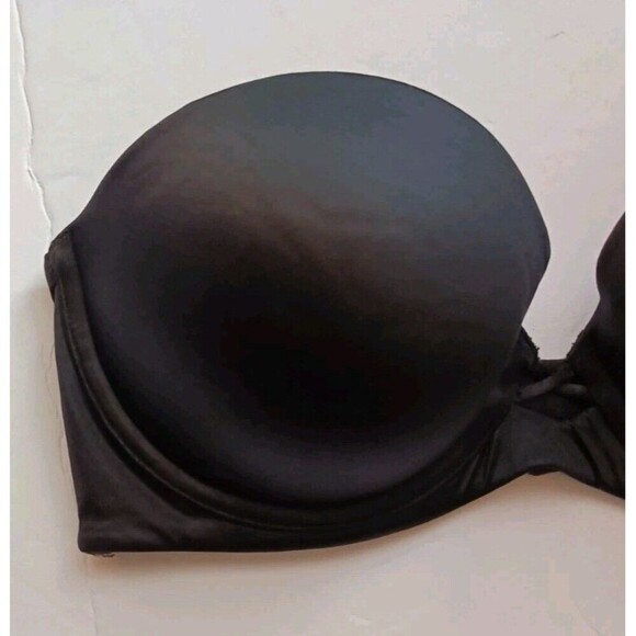 Maidenform Comfort Devotion Strapless Bra Sz 34D Black Underwired Padded 09458 - Picture 5 of 6